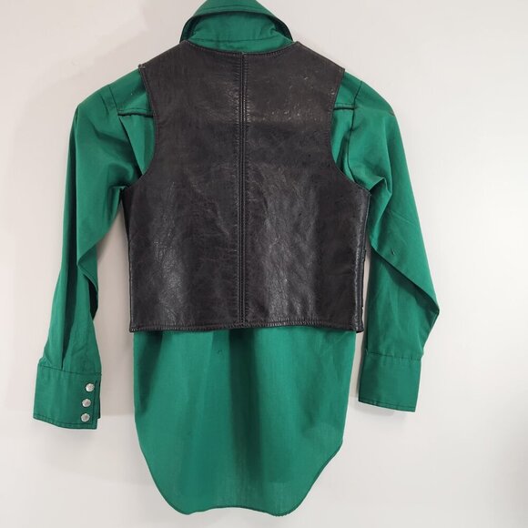 Kids Western Cowboy / Cowgirl Shirt and Leather Vest Size 8 - Picture 2 of 10